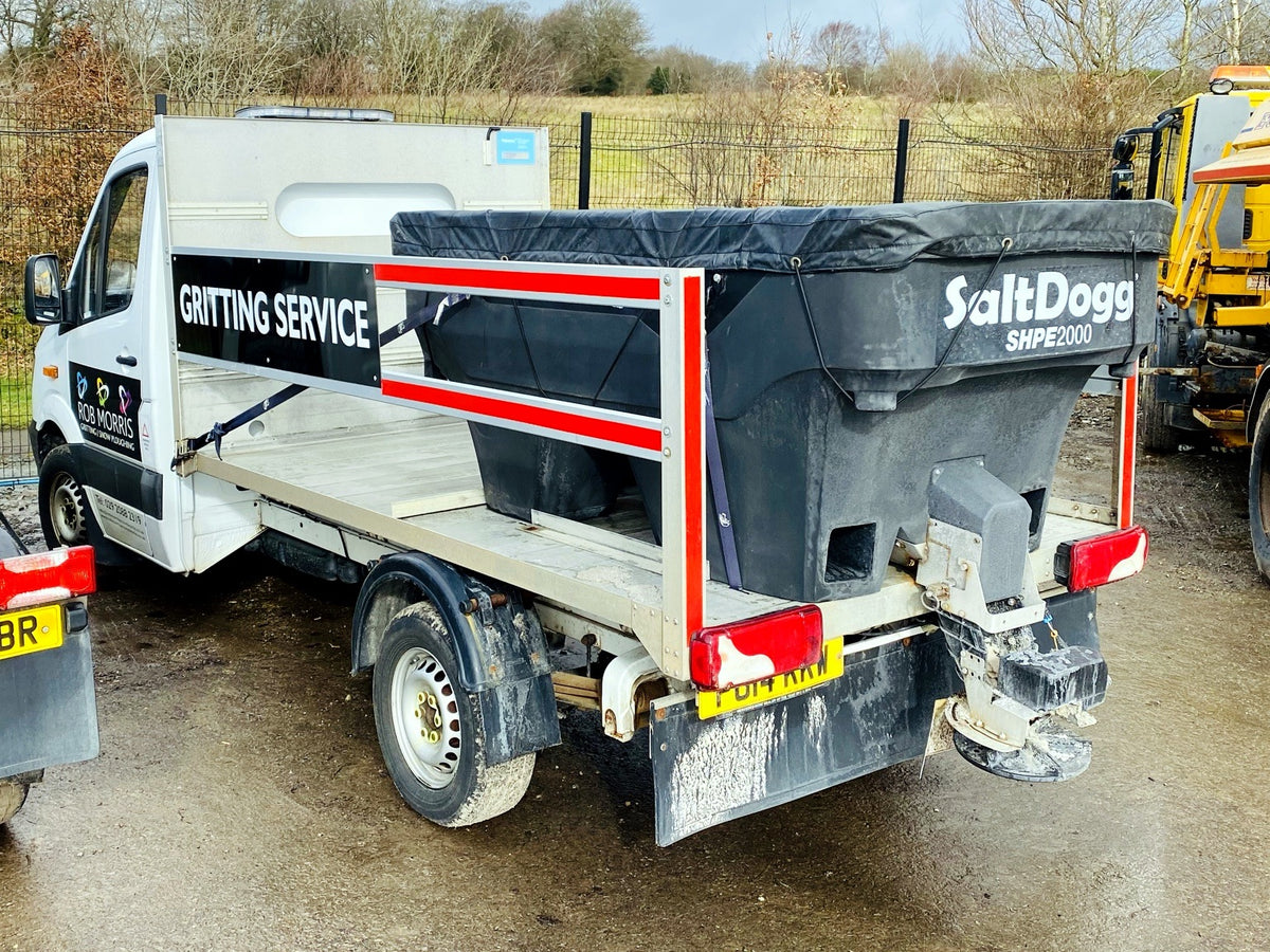 SaltDogg SHPE2000 hopper spreader fitted to a gritting service vehicle