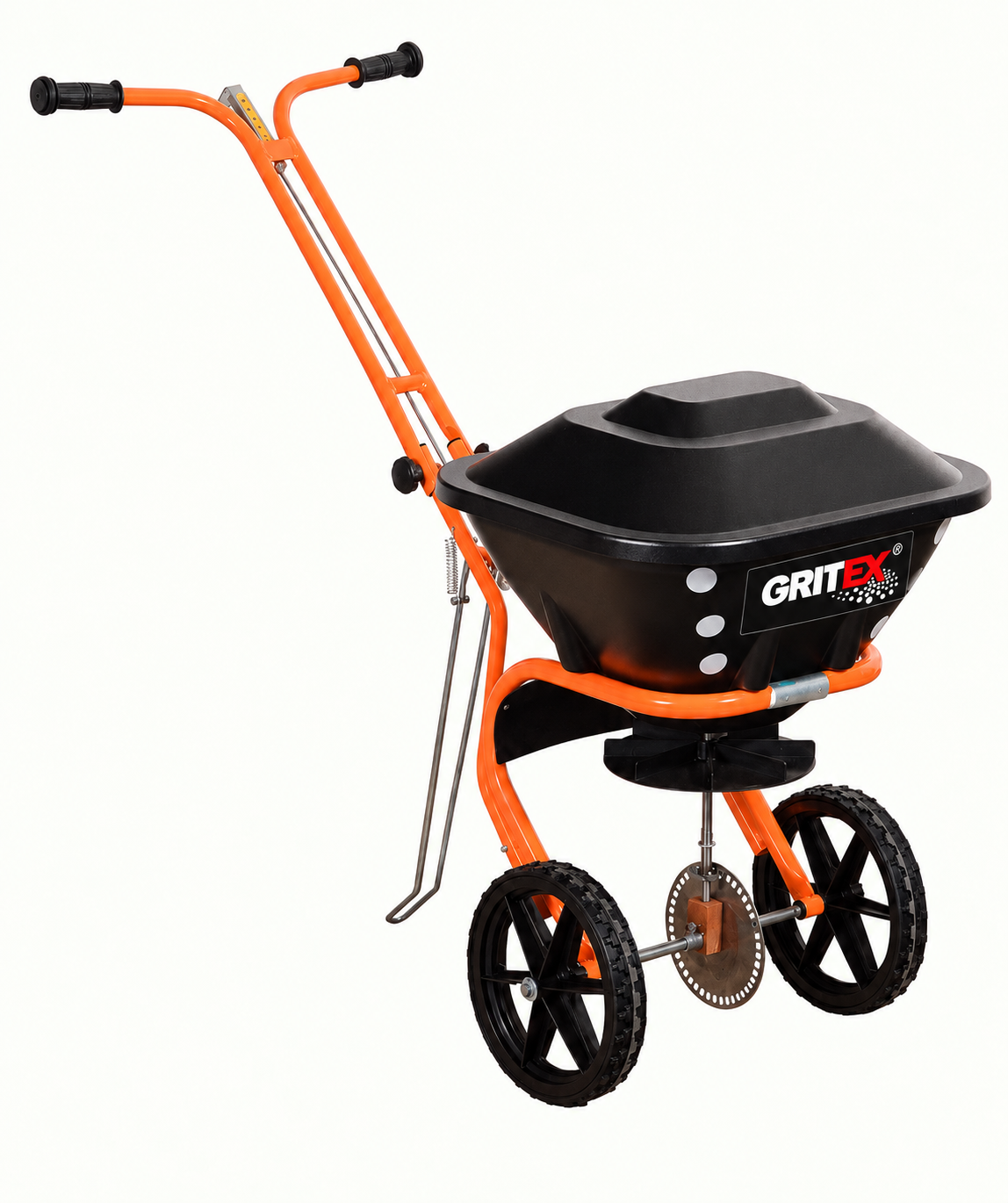 Gritex Matterhorn 25kg hand salt spreader featuring GRITEX branded hopper