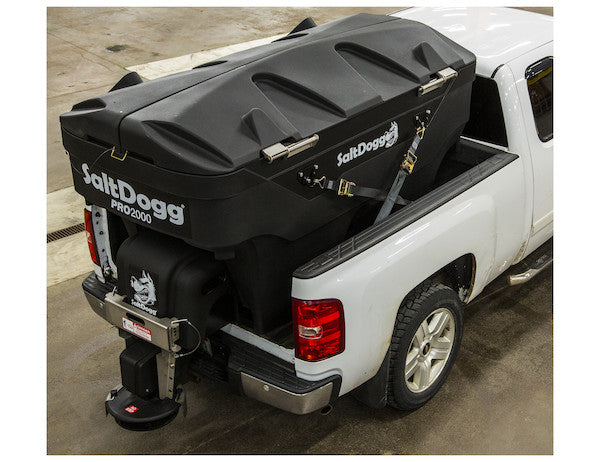 SaltDogg PRO2000 spreader fitted with optional EZ Lid