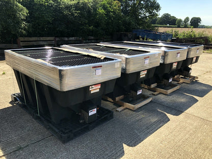 SaltDogg SHPE2000 1600L hopper salt spreaders prepared for dispatch
