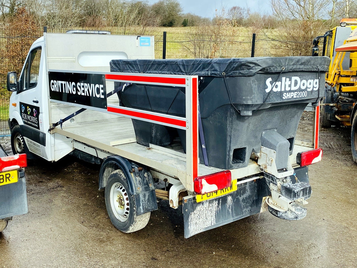 SaltDogg SHPE2000 1600L hopper salt spreader fitted to a gritting service vehicle